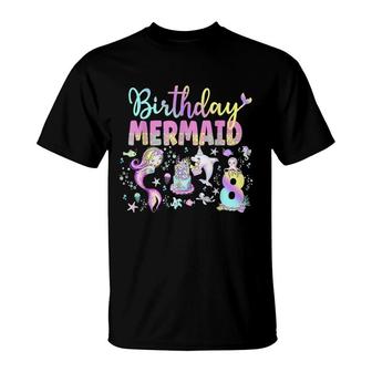 Beach Birthday Party Mermaid Aquarium Ocean Themed T-Shirt - Seseable