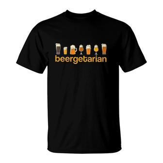 Beergetarian Craft Beer Brewery Lover Beer Glassware T-Shirt - Seseable