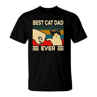 Best Cat Dad Ever Vintage Men Bump Fit Fathers Day Gift T-Shirt - Seseable