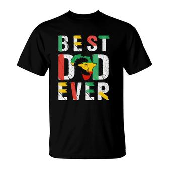 Best Dad Ever Juneteenth Flag Men Africa Map Freedom Day T-Shirt - Seseable