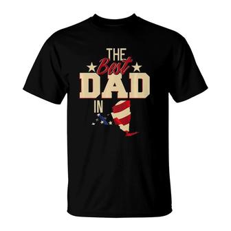 Best Dad In New York Fathers Day Gift Patriotic T-Shirt - Seseable