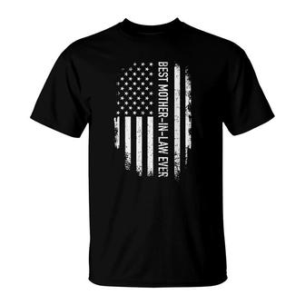 Best Mother-In-Law Ever Us American Vintage Flag T-Shirt - Seseable