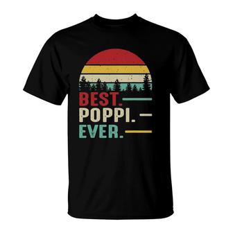Best Poppi Ever Funny Retro Vintage Grandpa Birthday Gift T-Shirt - Seseable