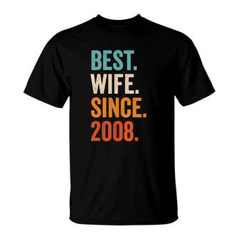 Best Wife Since 2008 14Th Wedding Anniversary 14 Years T-Shirt | Mazezy
