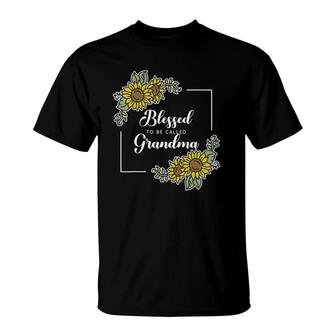 Blessed To Be Called Grandma Sunflower Mama Mom Mothers Day T-Shirt - Seseable