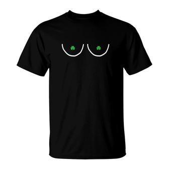 Boob St Patricks Day Nips Feminist Funny Fitted T-Shirt - Monsterry UK