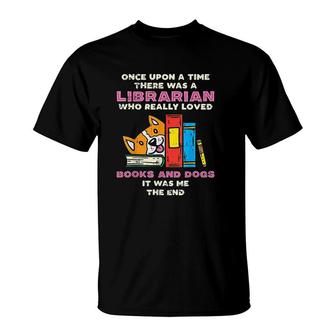 Books And Dogs Pet Lover T-Shirt - Monsterry