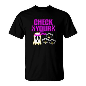 Breast Cancer Awareness Halloween Boo Bees Funny T-Shirt - Monsterry AU