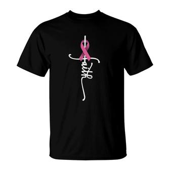 Breast Cancer Faith Breast Cancer Awareness October Support T-shirt - Thegiftio UK