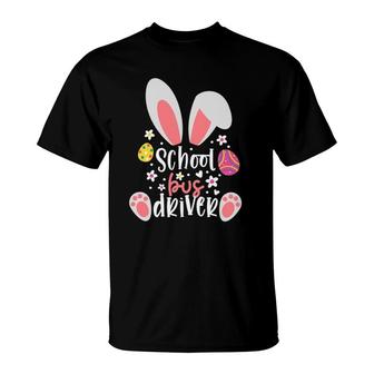 Bunny School Bus Driver Easter Day Outfit School Bus Driver T-Shirt - Seseable