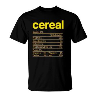 Cereal Nutrition Facts Thanksgiving Christmas T-Shirt