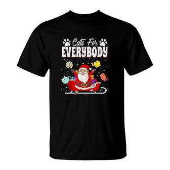 Christmas Santa Claus Cats For Everybody T-Shirt - Monsterry