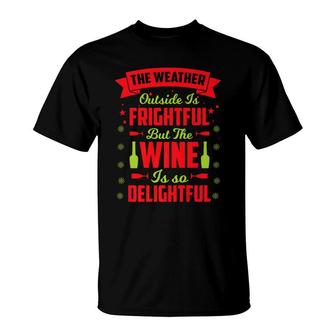 Christmas Wine Is Delightful Tees Alcohol Holiday Gift T-Shirt - Monsterry AU