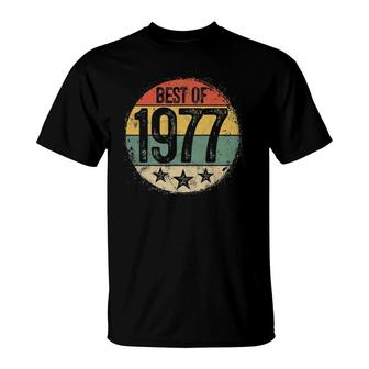 Circular Vintage Best Of 1977 45 Years Old Gift 45Th Birthday T-Shirt - Seseable