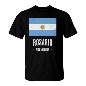 City Of Rosario Argentina Argentinian Flag Merch T-Shirt | Mazezy