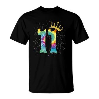 Colorful Tie Dye 11 Years Old Girls 11Th Birthday Girls Kids T-Shirt - Seseable