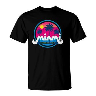 Cool Miami Beach I Love Miami Miami Graphic Design T-Shirt | Mazezy