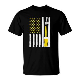 Craft Beer American Flag Usa 4Th July Alcohol Brew T-Shirt | Mazezy