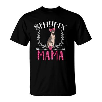 Cute Funny Sphynx Mama Gift Grandma Cat Lover Mom Fur Mama T-Shirt - Seseable