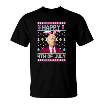 Cute Joe Biden Happy 4Th Of July Confused Easter Biden Bunny T-Shirt - Seseable