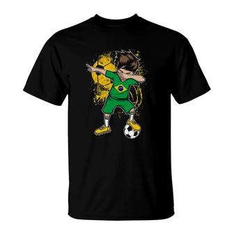 Dabbing Boy Brazil Soccer Jersey Brasil Football Tee T-Shirt | Mazezy