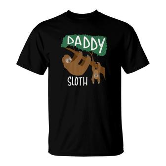 Daddy Sloth Men Zoo Animal Lovers Hilarious Gift T-Shirt - Monsterry
