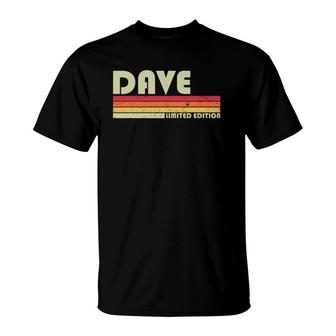 Dave Gift Name Personalized Funny Retro Vintage Birthday T-Shirt | Mazezy