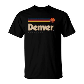 Denver Basketball B Ball City Colorado Retro Denver T-Shirt | Mazezy