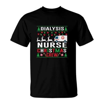 Dialysis Nurse Christmas Crew Nurse Graphics New 2022 T-Shirt - Seseable