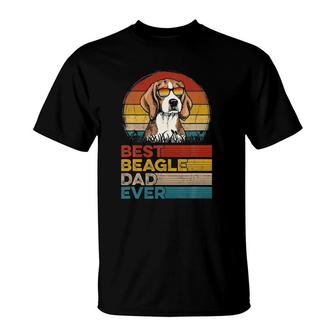 Dog Vintage Best Beagle Dad Ever Fathers Day Puppy Dog Dad T-Shirt - Seseable