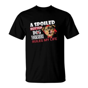Dog Yorkshire Rules My Life Classic T-Shirt | Mazezy