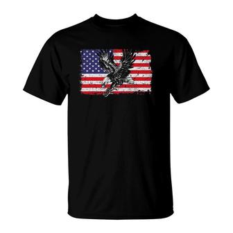 Eagle American Flag 4Th Of July Usa Merica Bird Lover Gift T-Shirt - Seseable