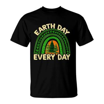 Earth Day Everyday Rainbow Pine Tree Earth Day Earth Day T-Shirt - Seseable