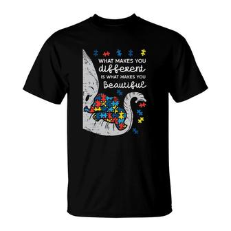 Elephant What Makes You Different Autism Awareness Women Kid T-Shirt | Mazezy