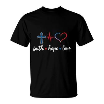Faith Hope Love Heart Nurse Heart Beat New 2022 T-Shirt - Seseable
