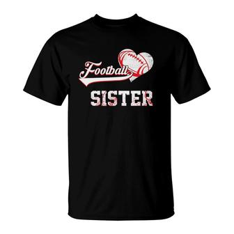 Family Football Player Gifts Football Sister T-Shirt - Seseable