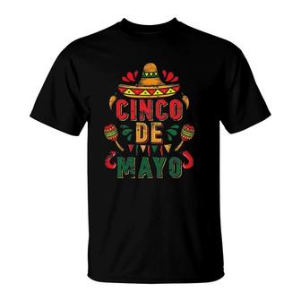 Fiesta Mexico Sombrero Cinco De Mayo T-Shirt - Seseable