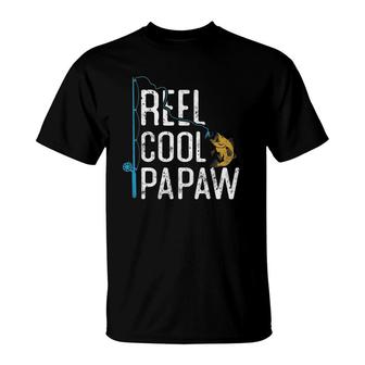 Fishing Reel Cool Papaw Father’S Day Gift Fisherman Papaw T-Shirt - Seseable