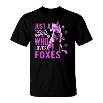 Fox - Just A Girl Who Loves Foxes - Red Fox Wildlife T-Shirt | Mazezy