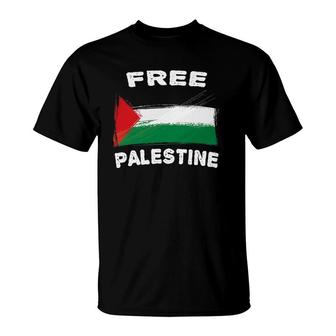 Free Palestine Flag I Love Palestine Gaza Palestinian Flag T-Shirt - Seseable