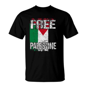 Free Palestine Flag Vintage Distressed Big Palestine Flag T-Shirt - Seseable