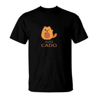 Funny Avocado Cute Cat Animal Gift For Animal Lover T-Shirt - Seseable