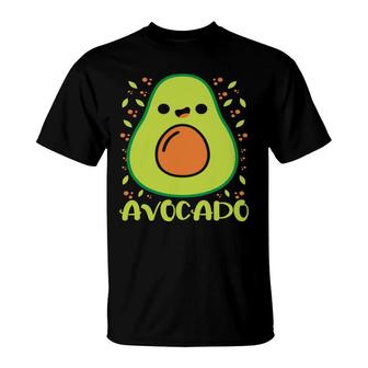 Funny Avocado Happy Avocado Green Color T-Shirt - Seseable