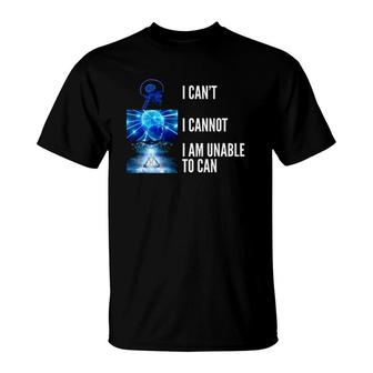 Funny Expanding Brain Meme Unable To Can Galaxy Brain T-Shirt | Mazezy