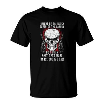  Funny Letter Skull I Might Be The Black Sheep Of The Family T-Shirt - Seseable