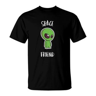 Funny Retro 90S Japanese Kawaii Alien Space Friend Cartoon T-Shirt - Seseable