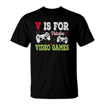 Funny Video Games Lover Valentine Day For Kids Boys Gamer T-Shirt - Seseable