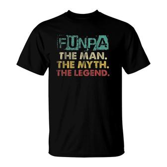 Funpa Retro Fathers Day Man Myth Legend Vintage Dad Grandpa T-Shirt - Seseable