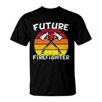 Future Firefighter Vintage Circle Retro Color T-Shirt - Seseable