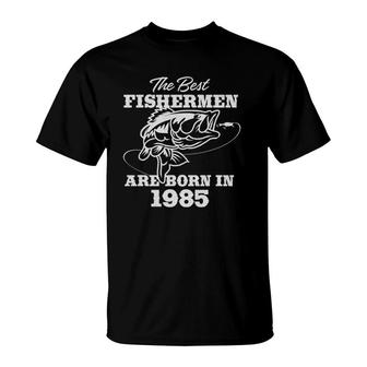 Gift For 36 Years Old Fishing Fisherman 1985 36Th Birthday Vintage T-Shirt - Seseable